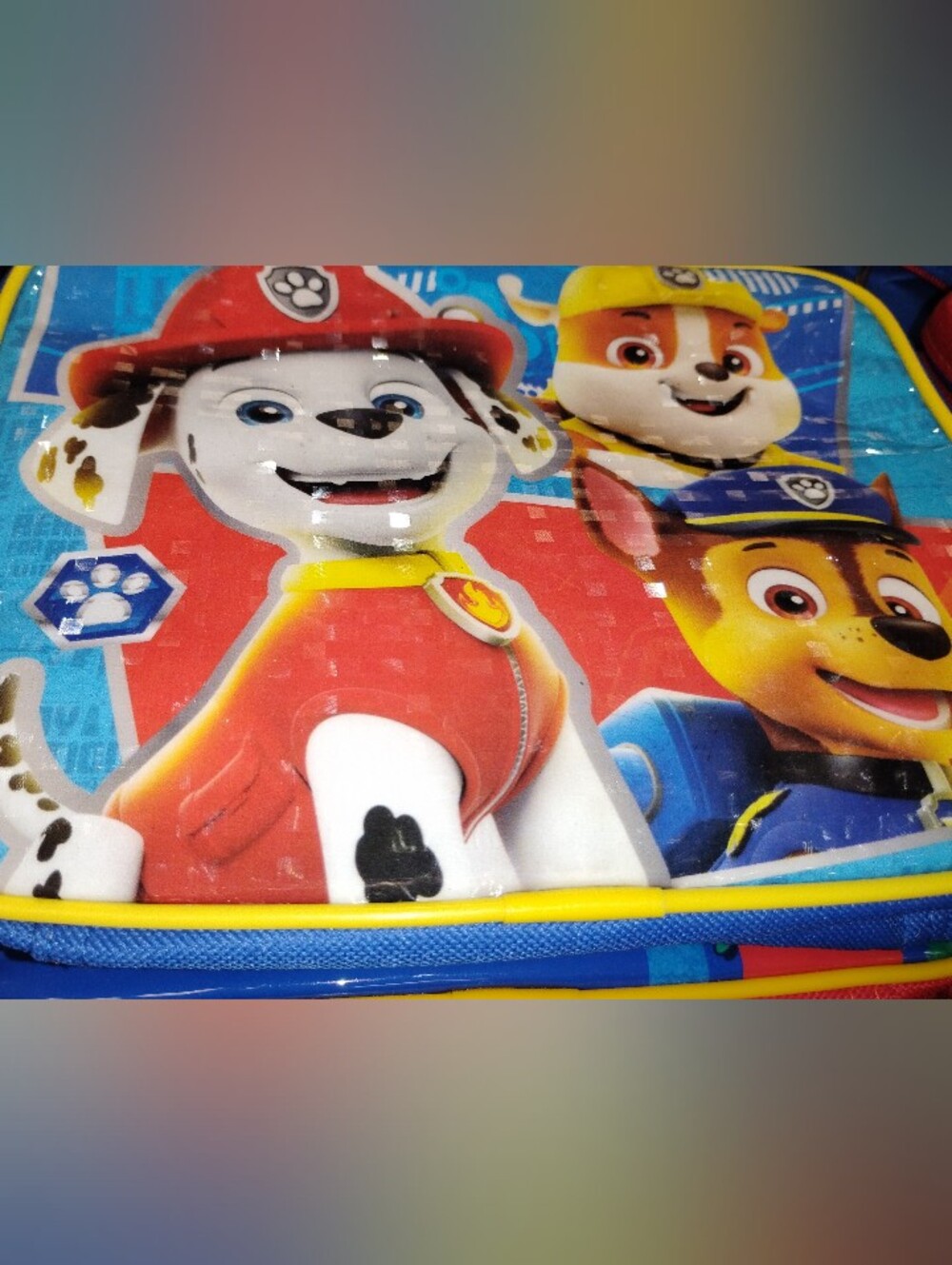 Marshall Paw Patrol Red Kids Lunch Bag with Yellow Trim